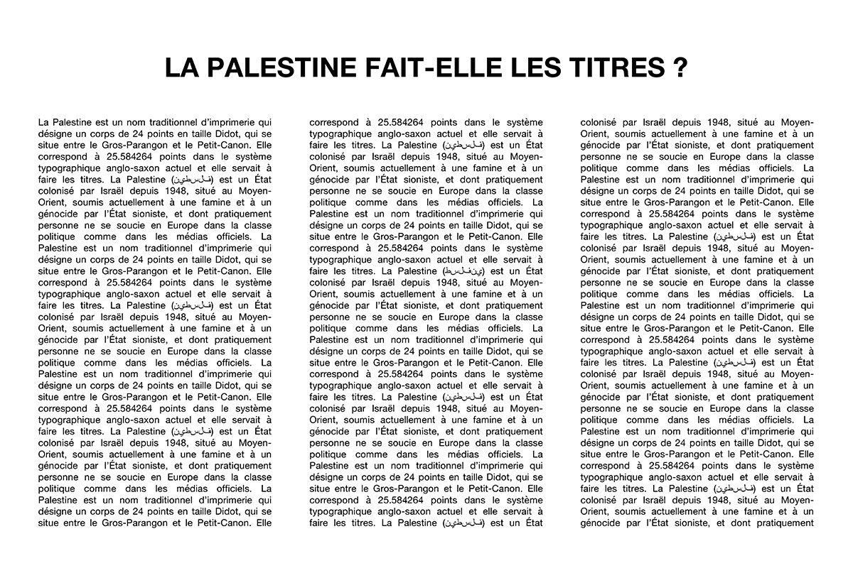 La Palestine fait-elle les titres ?